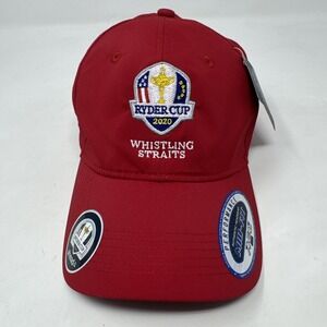 NEW Ryder Cup 2020 Whistling Straits Ahead Mid Fit Performance Golf Hat Adj Red‎